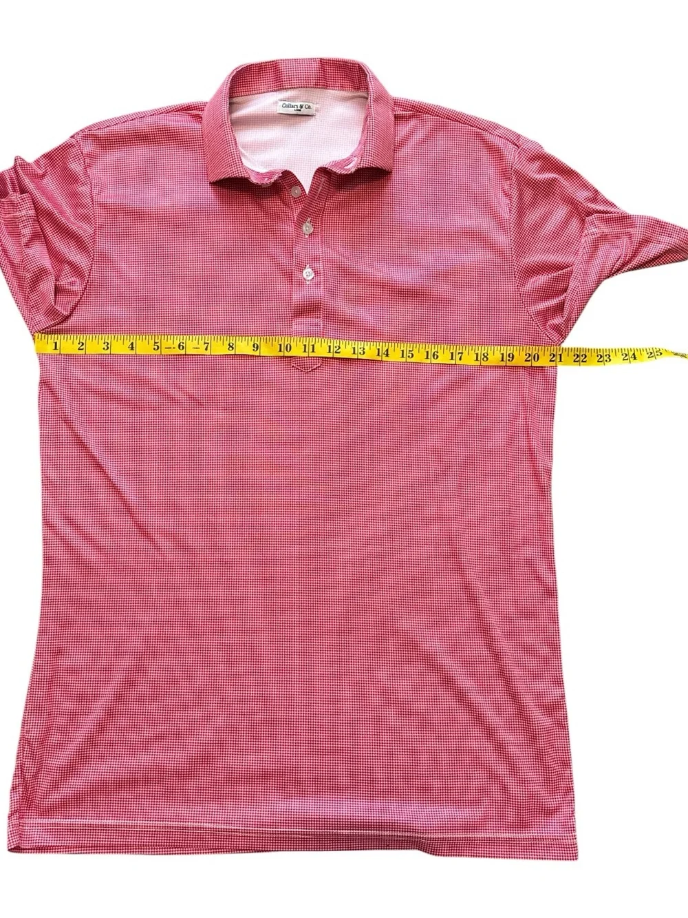 Collars & Co Micro-check Polo Shirt L